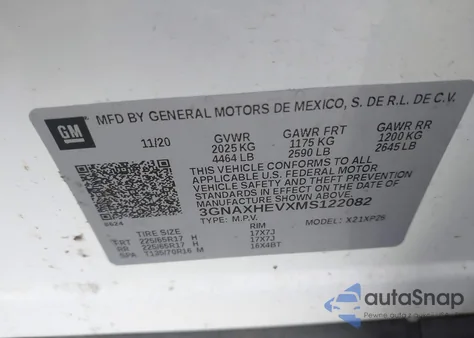2021 Chevrolet Equinox Fwd Ls from USA, damaged, VIN 3GNAXHEVXMS122082